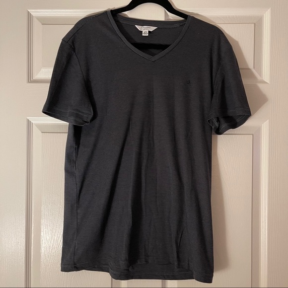 Calvin Klein Other - Calvin Klein Gray & Black Pinstripe V-Neck Tee